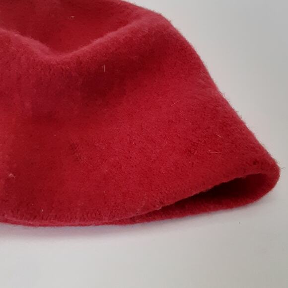 Banana Republic 100% Wool Bucket Hat Cherry Red Cloche Hat Winter Cap Cozy - Picture 10 of 11
